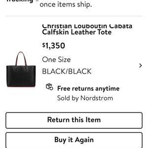 Christian Louboutin Black Calfskin Leather Tote